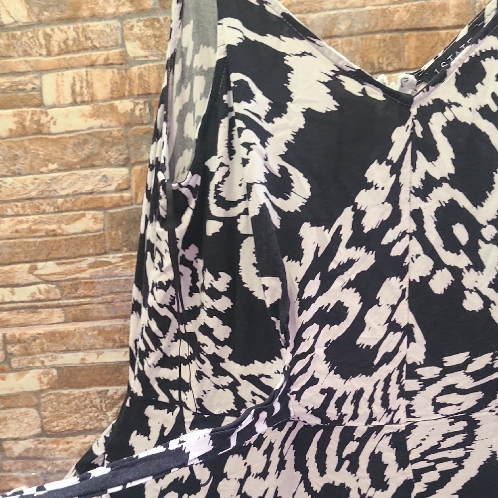 1. State Black and White Jumpsuit with Paisley Floral Print - Picture 5 of 12